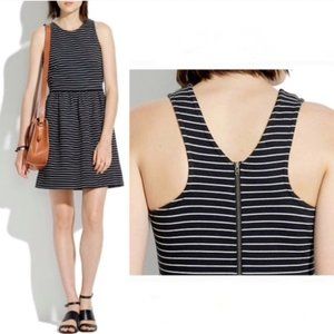 MADEWELL Pierside black and white striped knit racerback dress